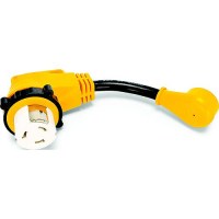 Camco 55638 90° Powergrip Locking Dogbone Adapter, 15A To 50A - 55638 - 17-55638F1