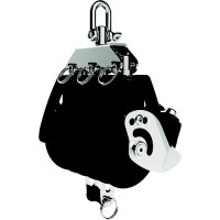 Lewmar 50Mm Synchro Block, Triple W/Becket & Cam, Black, 1/4