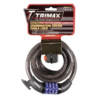 Trimax Trc126 Quadra-Braid 6' X 12Mm Cable Lock With Combination & Quick Release Bracket - Trc126 - 255-Trc126F1