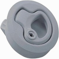 Teak Isle Flush Slam Latch, Locking, White - 29201 - 264-29201F1