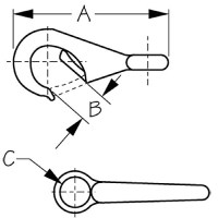 Seadog 1461201 Fast Eye Boat Snap, Stainless, Size 0 - 146120-1 - 354-1461201F1