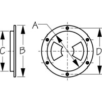 Seadog 3361551 Smooth Finish Quarter-Turn Deck Plate, Black, , A: 5-1/2