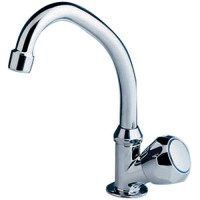 Scandvik 10172 Chrome Plated Brass Standard Cold Water Tap With Swivel Spout And Standard Knob - 10172P - 390-10172Pf1