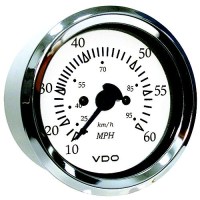 Seachoice 15141 Gauge, Chrome Bezel / White Face, Speedometer - 50-15141 - 50-15141F1
