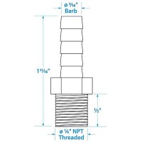 Seachoice Brass Male Hose Barb - 50-20811 - 50-20811F1