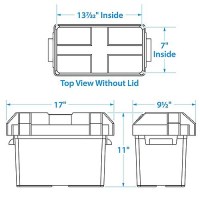 Seachoice Uscg-Approved Marine Group 27 Series Standard Battery Box With Strap & Mounting Kit - 22080 - 50-22080F1