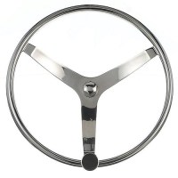 Seachoice Stainless Steel Sports Steering Wheel With Turning Knob - 28531 - 50-28531F1