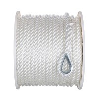 Seachoice 40751 3-Strand Twisted Nylon Anchor Line - White, 1/2