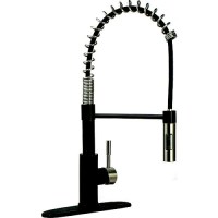 Dura Faucet Dfmk504Slkmbsn Coil Spring Pull-Down Kitchen Faucet, Matte Black - Satin Nickel - Df-Mk504Slk-Mbsn - 621-Dfmk504Slkmbsnf1