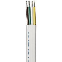 Ancor 154010 Marine Grade® Tinned Copper White Flat Signal Cable, 16/4 Awg, 100', Brown/Green/White/Yellow - 154010 - 639-154010F1