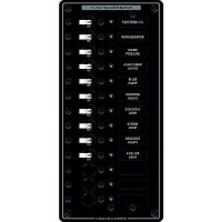 Blue Sea Systems 8376 Traditional Metal Dc Circuit Breaker Panel - 13 Positions - 8376-Bss - 661-8376F1