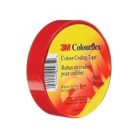 3M Colourflex™ Coloured Vinyl Electrical Tape, 18Mm X 18.3M, Red, 40/Case - 7100169492 - 71-66113F1