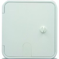 B&B Molders 94339 Square Electric Cable Hatch, Large W/Open Back & Thumb Latch, Polar White - 94339 - 865-94339F1