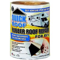 Quick Roof Wrqr6100 Instant Waterproofing For Rubber Roofs, White Adhesive/White Epdm, 6