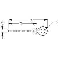 Sea-Dog 0807101 Eye Bolt, 10Mm X 5-5/8
