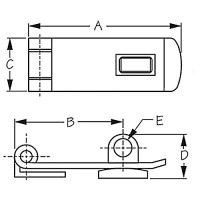Seadog 221135 Heavy Duty Swivel Hasp Flush Style | 304 Stainless Steel | #8 Fastener | 3-1/8