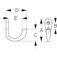 Sea-Dog 6715001 Single Coat Hook - Small, Chromme/Brass, Pr. - 671500-1 - 354-6715001F1