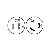 Hubbell Hbl21Cm29 White 15A/20A 125V Straight Blade Female Plug To 20A 125V Twist Lock Locking Male Adapter - Hbl21Cm29 - 36-Hbl21Cm29F1