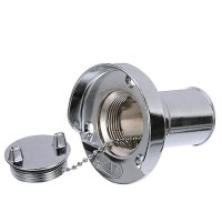 Seachoice Chrome Plated Zinc Gas Deck Fill With Cap (Beaded Chain Tether) For 1-1/2