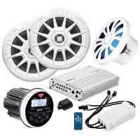 Seachoice 72125 In-Dash Audio Package, Round Gauge, Black, Speakers, 1 Pr - 72125 - 50-72125F1