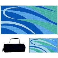 Ming'S Mark Reversible Mat, Graphic Blue/Green, 8' X 16' - Gb3-Blu/Grn - 672-Gb3Blugrnf1