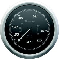 Quicksilver 8M6020112 Speedometer (45Mph), Black/Brushed Stainless - 8M6020112 - 710-79-8M6020112F1